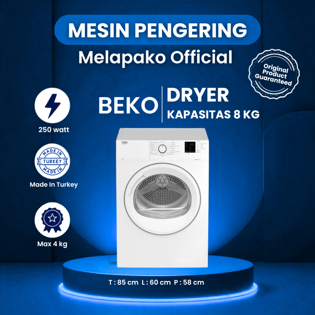 Dryer Beko 8kg / Mesin pengering Beko 8kg / Termurah/ Terbaik untuk laundry