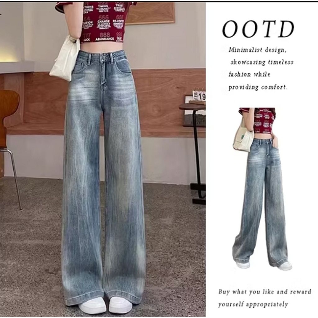 (preloved) LULU JEANS // BAGGY JEANS CELANA KULOT KOREAN STYLE