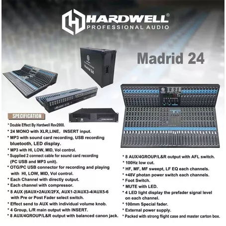 Hardwell MADRID 24 Audio Mixer 24 Channel