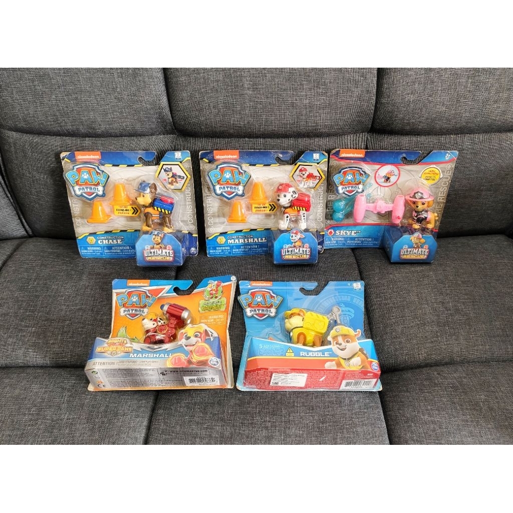 Paw Patrol Figure Action Ultimate Rescue, Mighty Pups Super Paws Construction Chase, Construction Ma