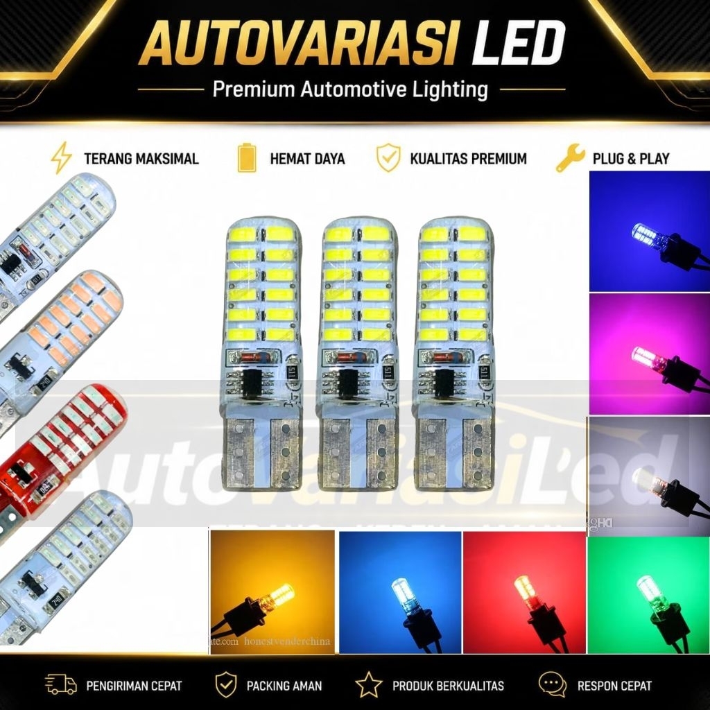 Lampu Senja Truk/Bus T10 24 Led 24Volt Nyalah Kedip Kedip
