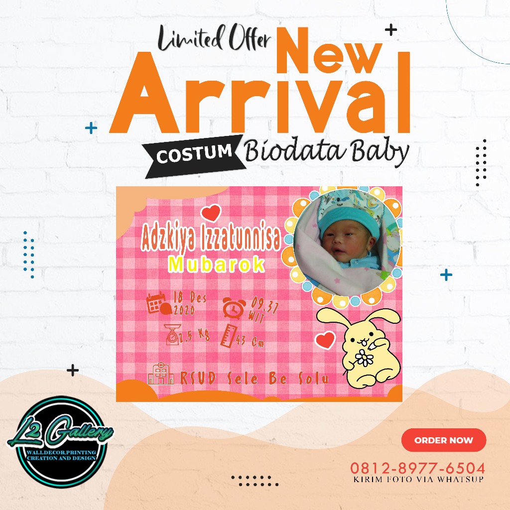 (COD) (COD) BIODATA BAYI - BABY BIO - BIODATA KELAHIRAN BAYI UNIK - KADO BABY NEWBORN