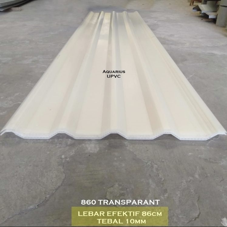 Atap UPVC Alderon Double Layer 860 Tebal 10mm Semi Transparan Bening Rumah Kanopi