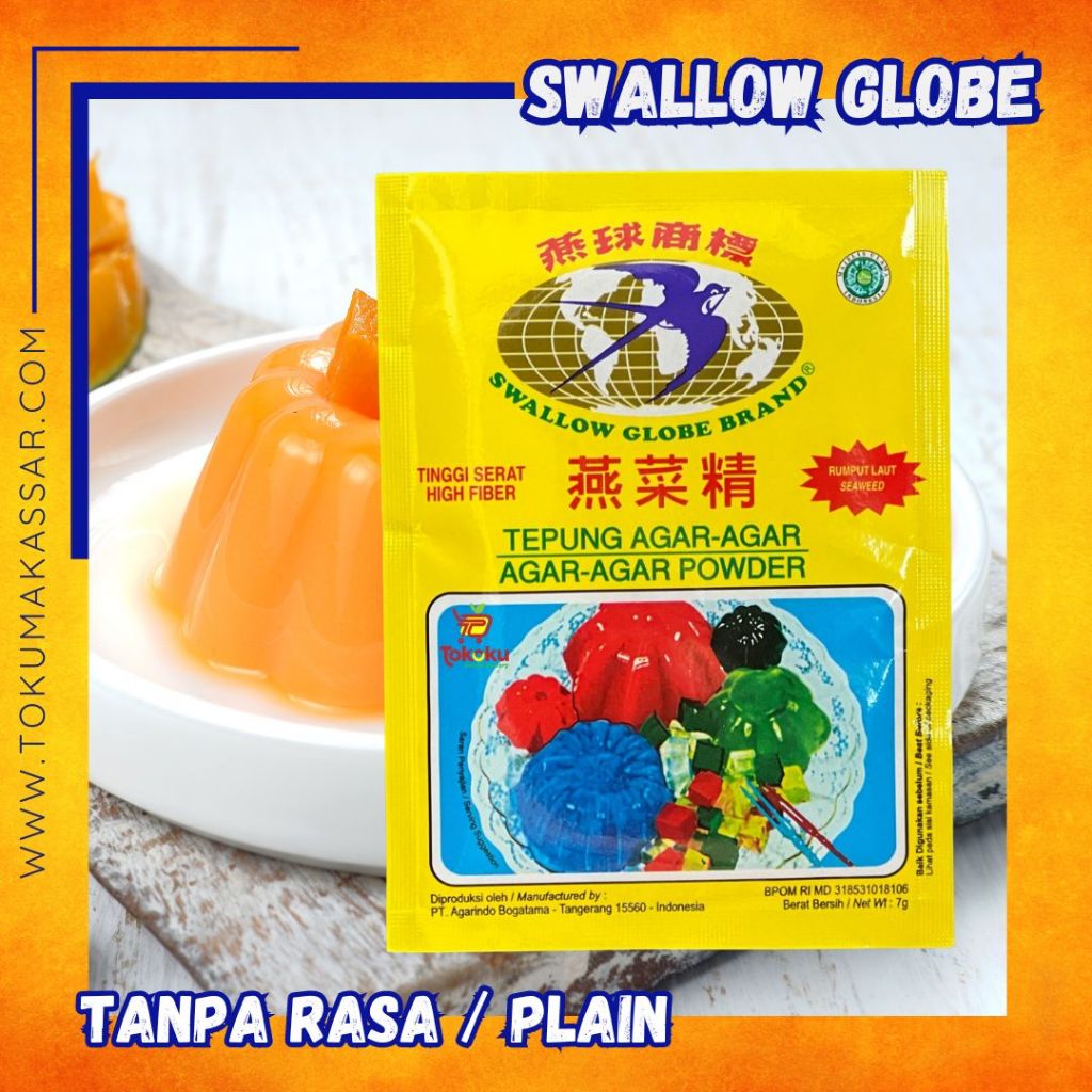 Agar Swallow Globe putih - Agar Swallow Globe Plain 7gr Halal
