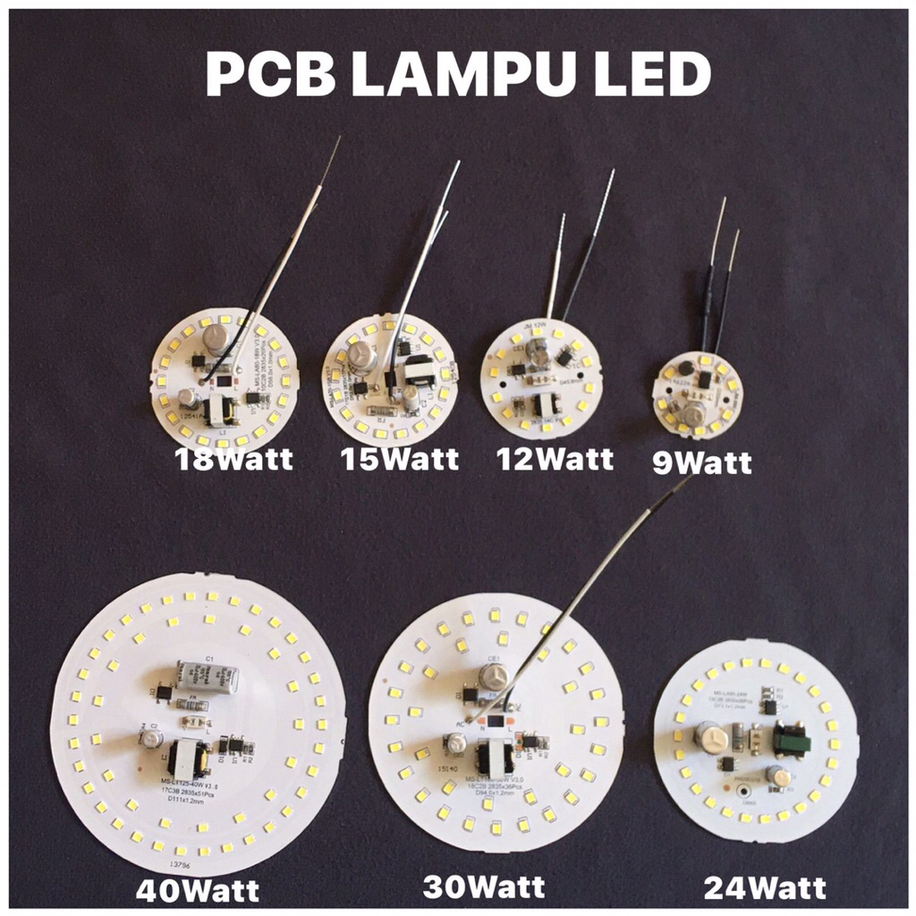 PCB Lampu LED AC 7 9 12 15 18 20 24 30 40 50Watt 9V Pengganti Lampu Modul Mesin Lampu Led Nyala Puti