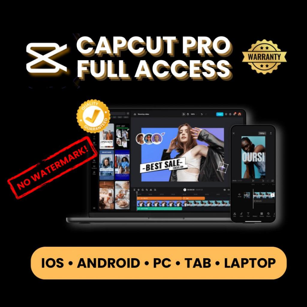 CAPCUT PRO FULL ACCESS NO WATERMARK, KOMPATIBEL iOS ANDROID PC TAB LAPTOP AMANAH FULL GARANSI #4