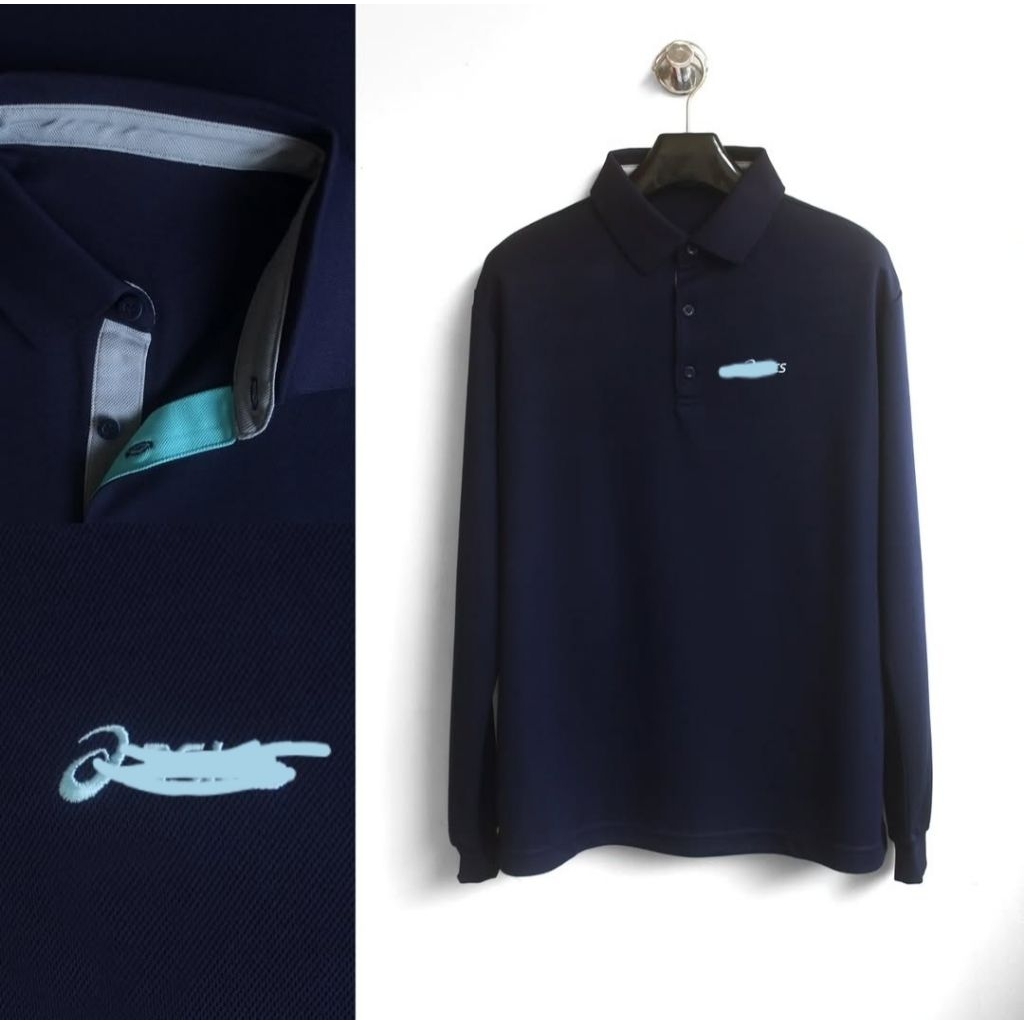 ASC Sport Polo Shirt Long Shirt (Navy / Orange)
