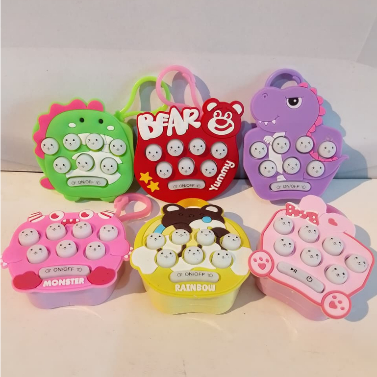Fidget Toys Gantungan Kunci Mainan Game Pop it Elektrik Mini Pop Push