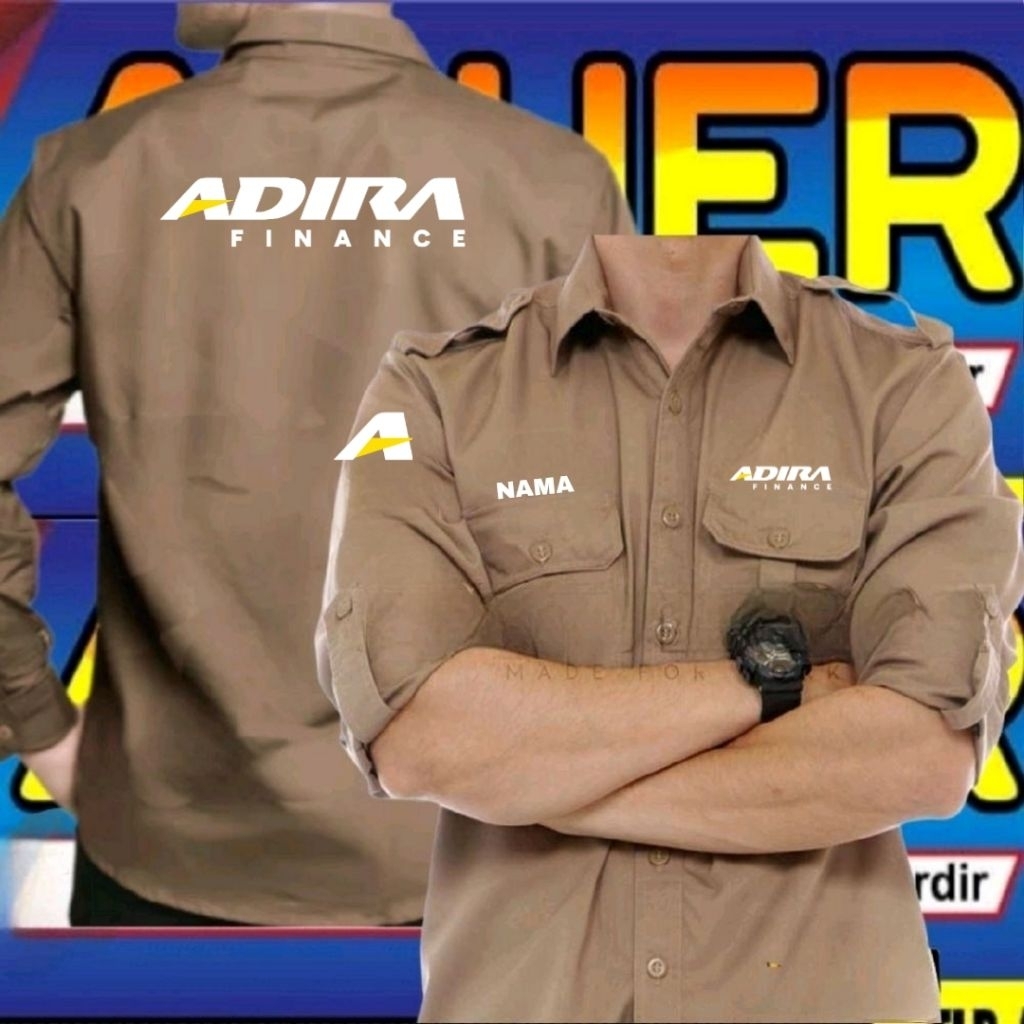 ready warna coklat Kemeja Adira finance baju Adira finance seragam Adira finance Pdh Adira finance k