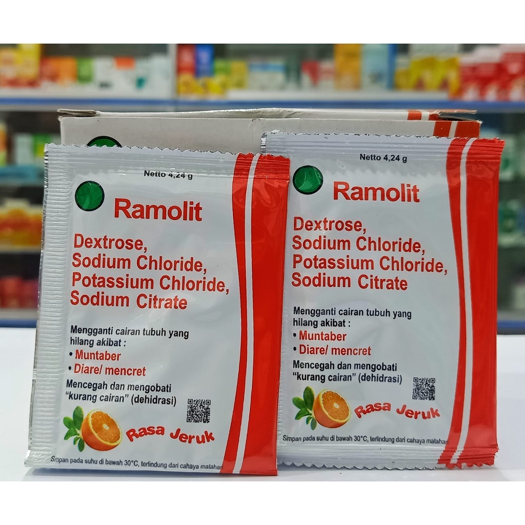Ramolit Sachet Oralit Rasa Jeruk untuk Rehidrasi Karena Diare / Oralit