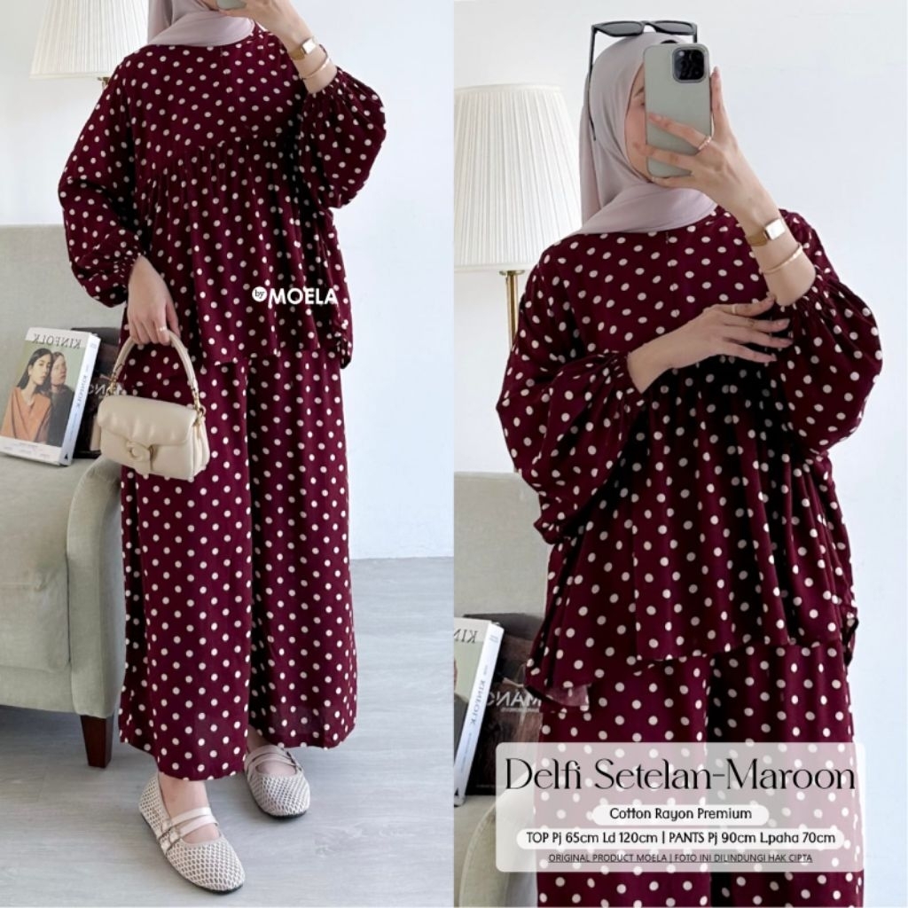 Delfi Set Terbaru By Moela - Bahan Premium Elegan