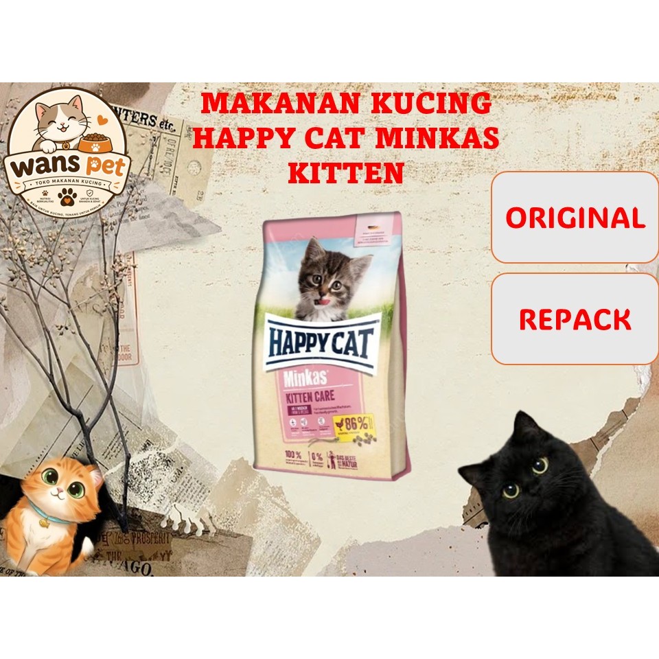 MAKANAN KUCING ( HAPPY CAT MINKAS KITTEN KEMASAN 500GR ) ( HAPPY CAT MINKAS KITTEN )