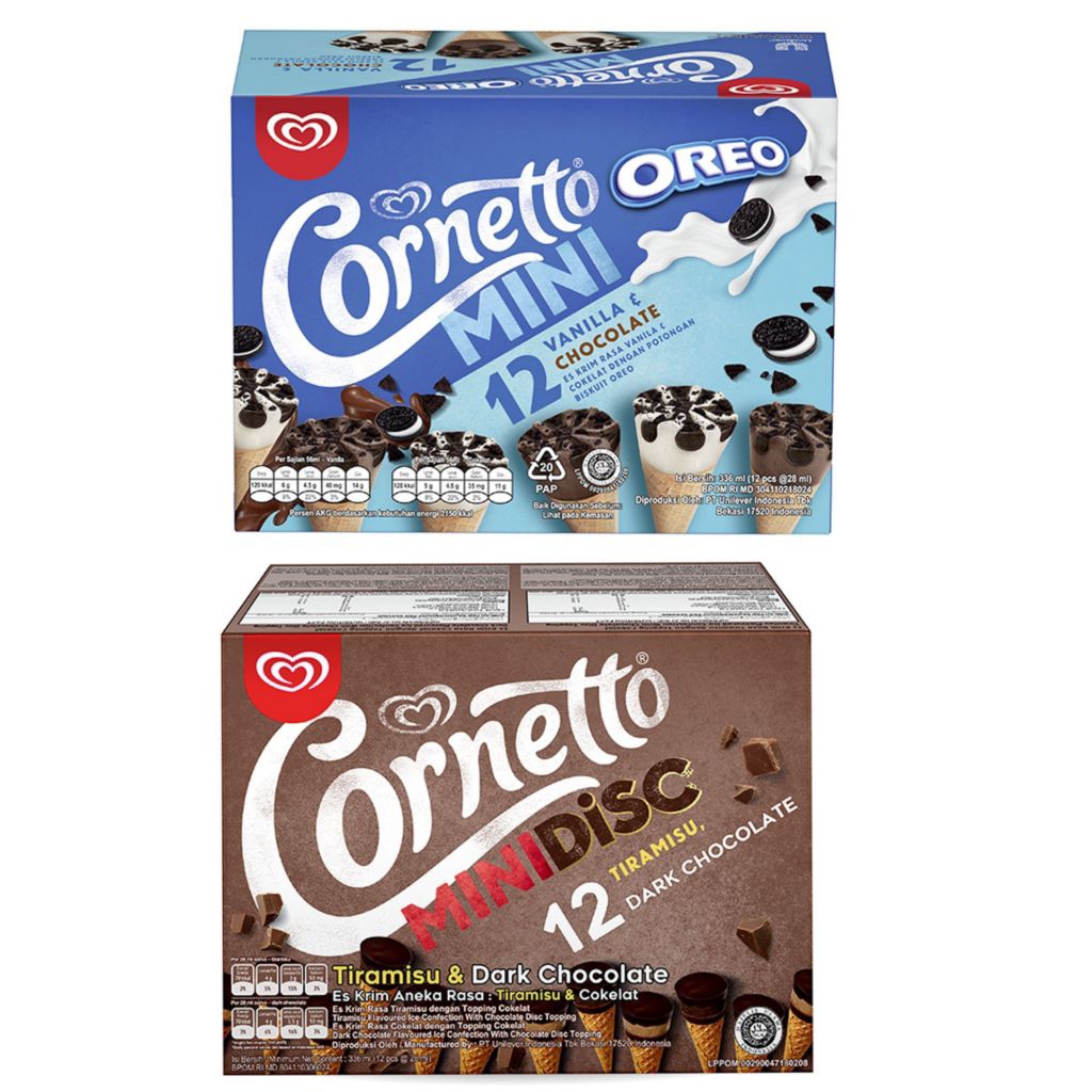Walls es krim ice cream Cornetto mini oreo cokelat tiramisu isi 12 oreo bts hotteok brown sugar panc