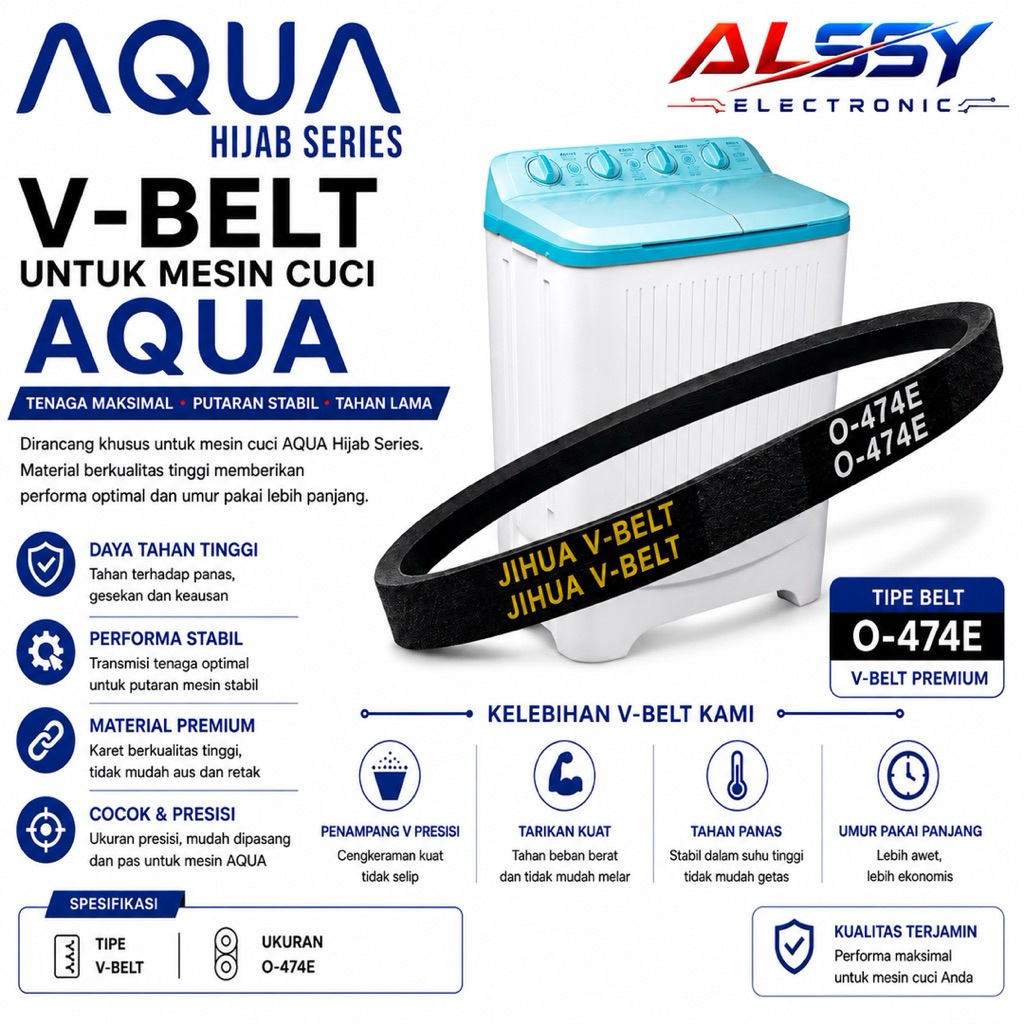 vanbelt fanbel v-belt panbel o-474e aqua hijab series sharp 1 tabung o-474e O474E