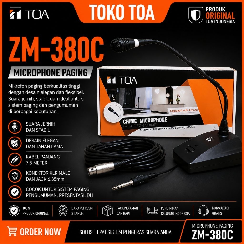 ZM-380C MICROPHONE MIC MIKROFON PAGING TOA ZM-380C ZM-380 ADA NADA PANGGIL