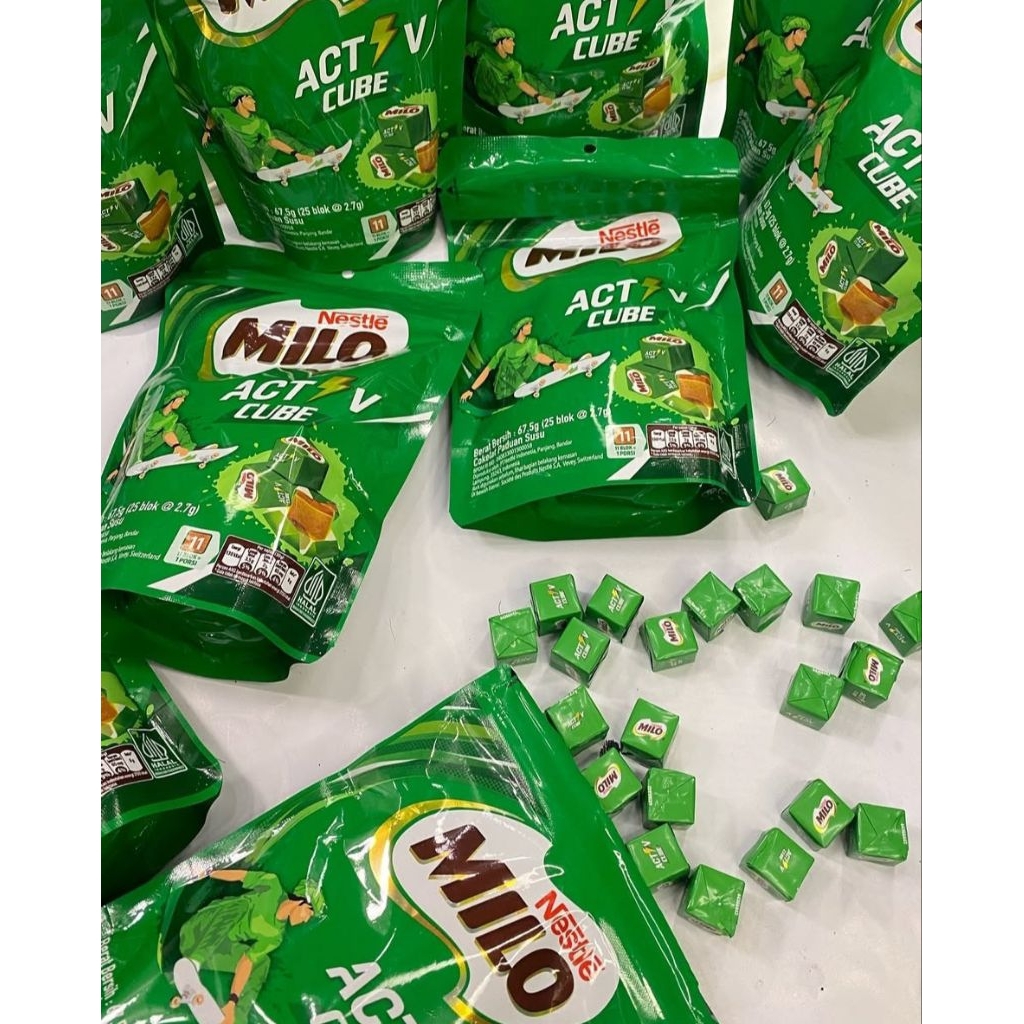 Milo Active Cube 25 Pcs / Milo Cube / Milo Cube Isi 25 Biji / Permen / Permen Coklat / Permen Milo