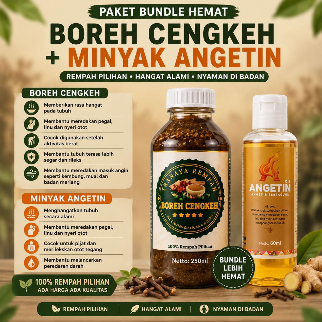 Bundle Boreh Cengkeh Tranaya + Minyak Angetin 60ml