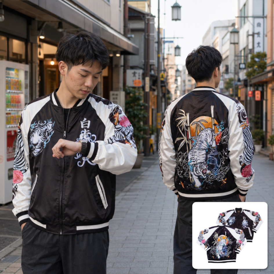 Sukajan Heritage Collection Tora | Jaket Sukajan Tora Jepang | Jaket Bomber Pria Wanita | Jaket Moti