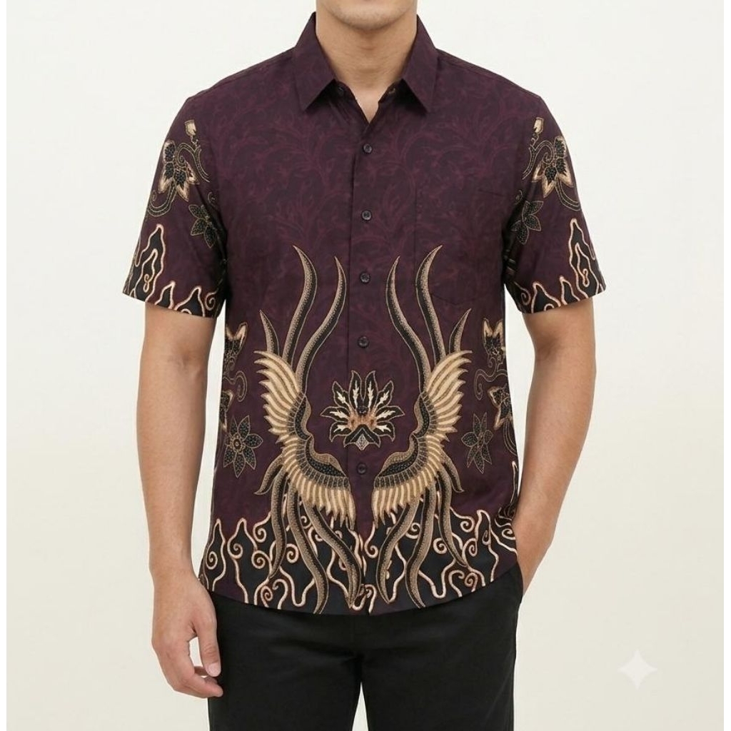 FIRENZE size M- XL KEMEJA PENDEK BATIK PRIA / KEMEJA BATIK PREMIUM / KEMEJA PENDEK BATIK COWOK / KEM