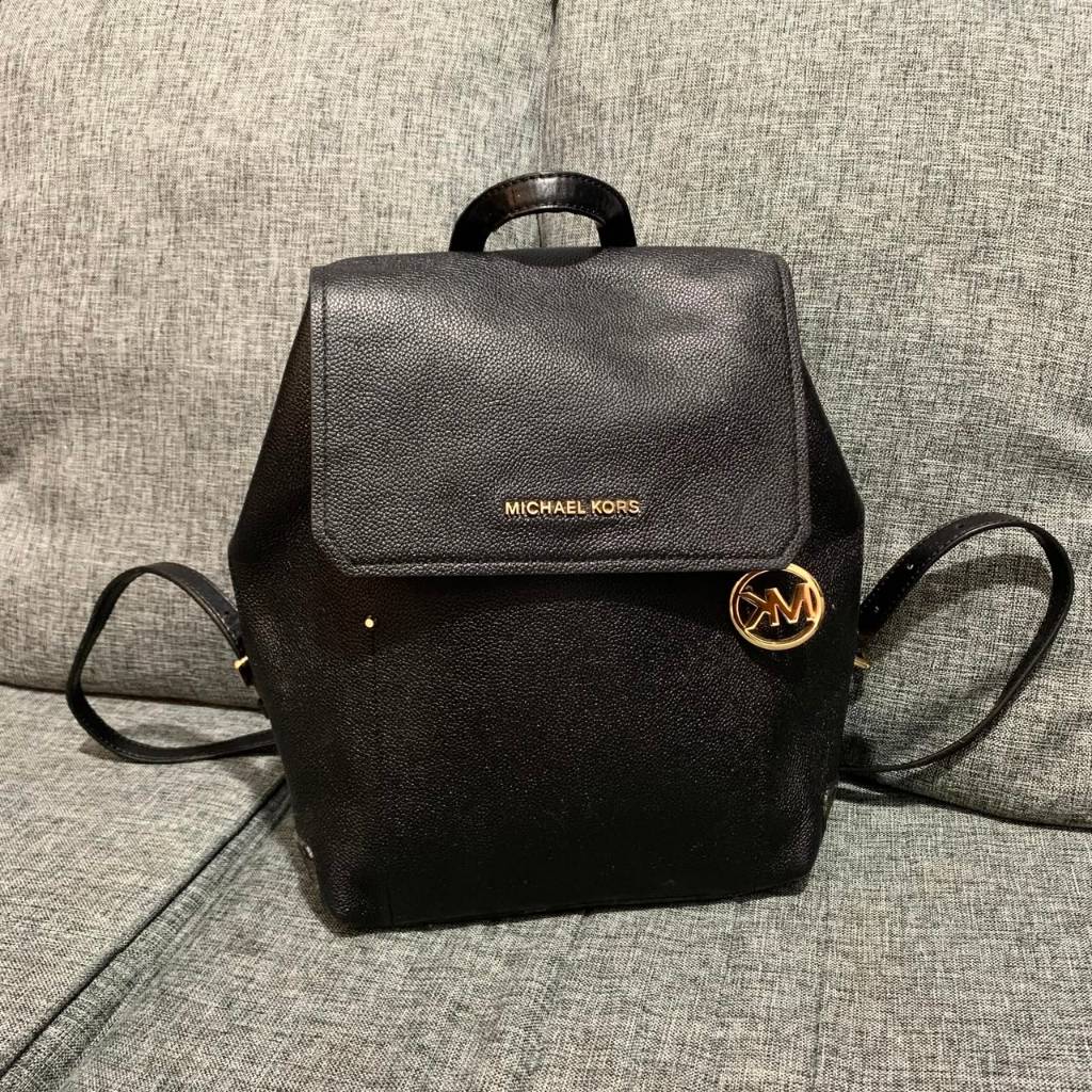 Preloved Tas Michael Kors Hayes Backpack Black Authentic Original