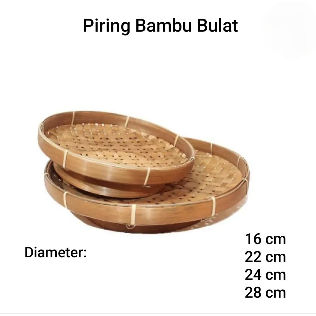 Piring Bambu Bulat/ Piring anyaman Bambu/ Piring Bambu anyaman Bulat Kuat dan rapih