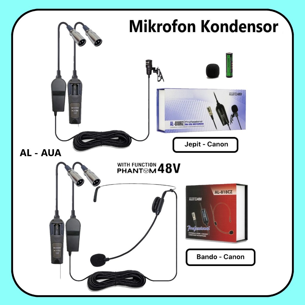 S-NET Mic Jepit Condenser headset Microphone JACK CANON PHANTOM 48V  - MIC BANDO KANCING Murah MA AU