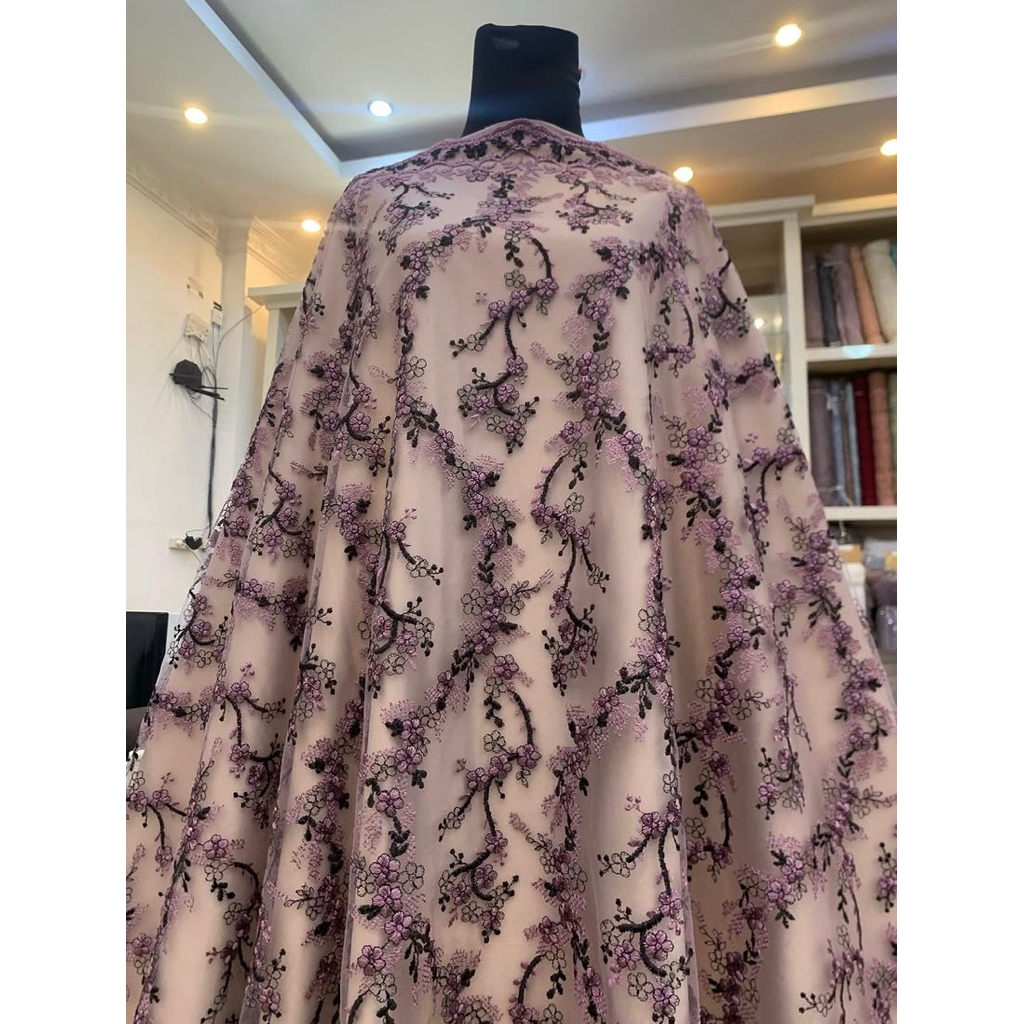 Brokat Bunga 2Tone 48 Bahan Dress Kebaya By Qonita Textile