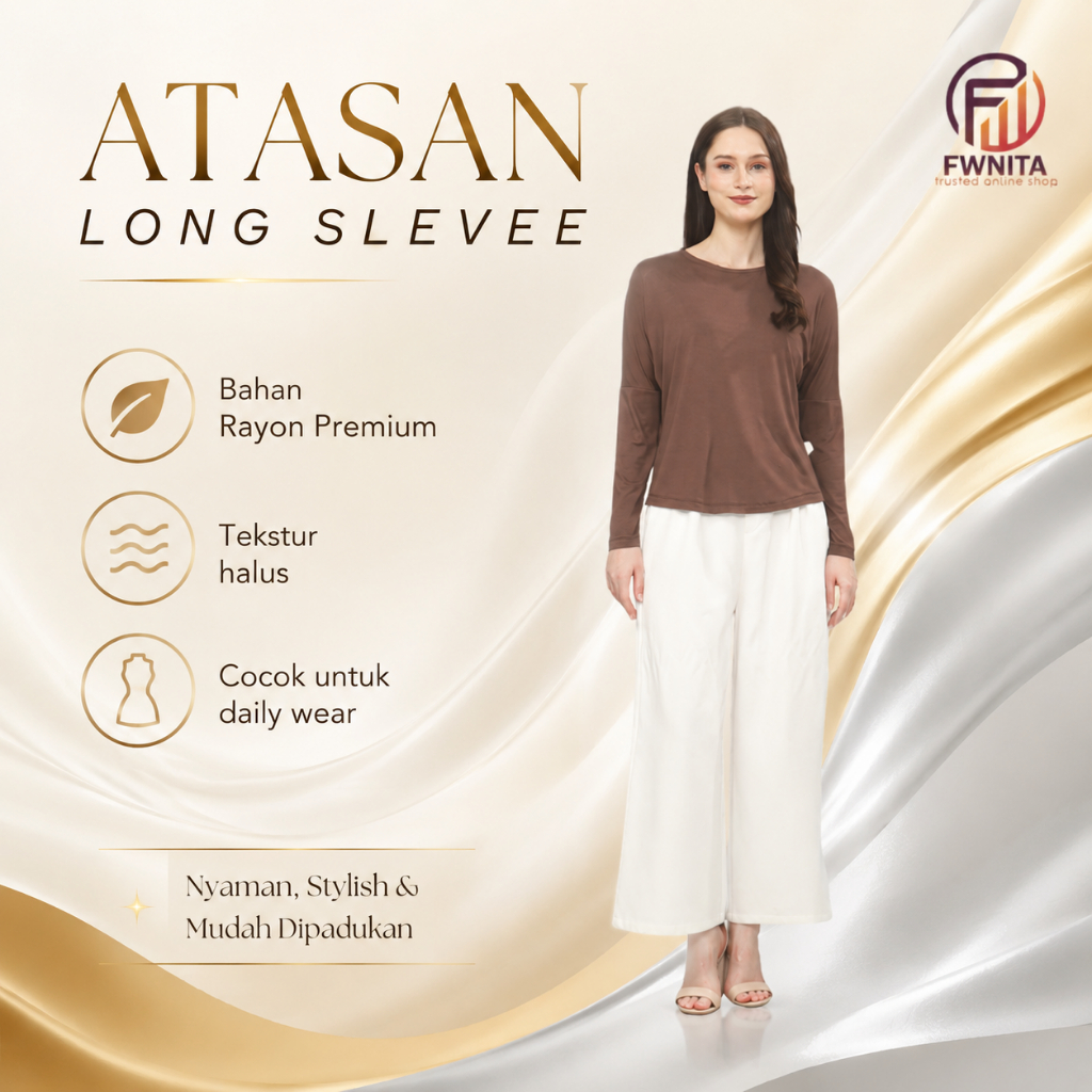 Baju Atasan Slevee Loose Fit Rayon Blouse Wanita L-XXL