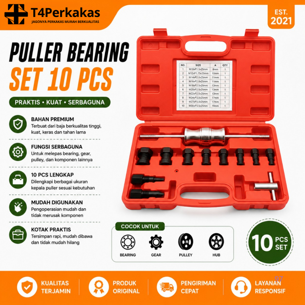 Tracker Inner Bearing Puller Tracker bearing puller tracker slide hammer pencabut klaher dalam