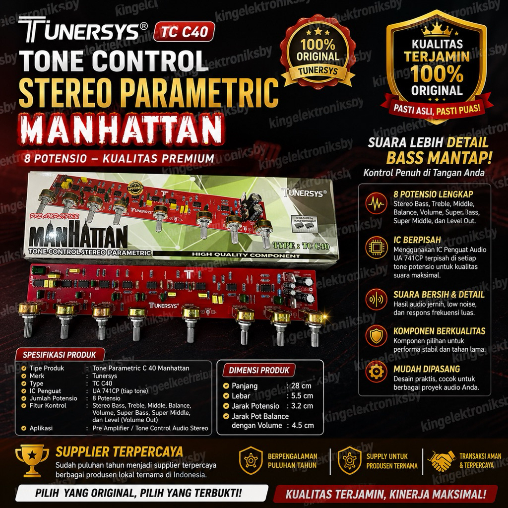 Tone Control Stereo Parametric Manhattan Tunersys TC C40