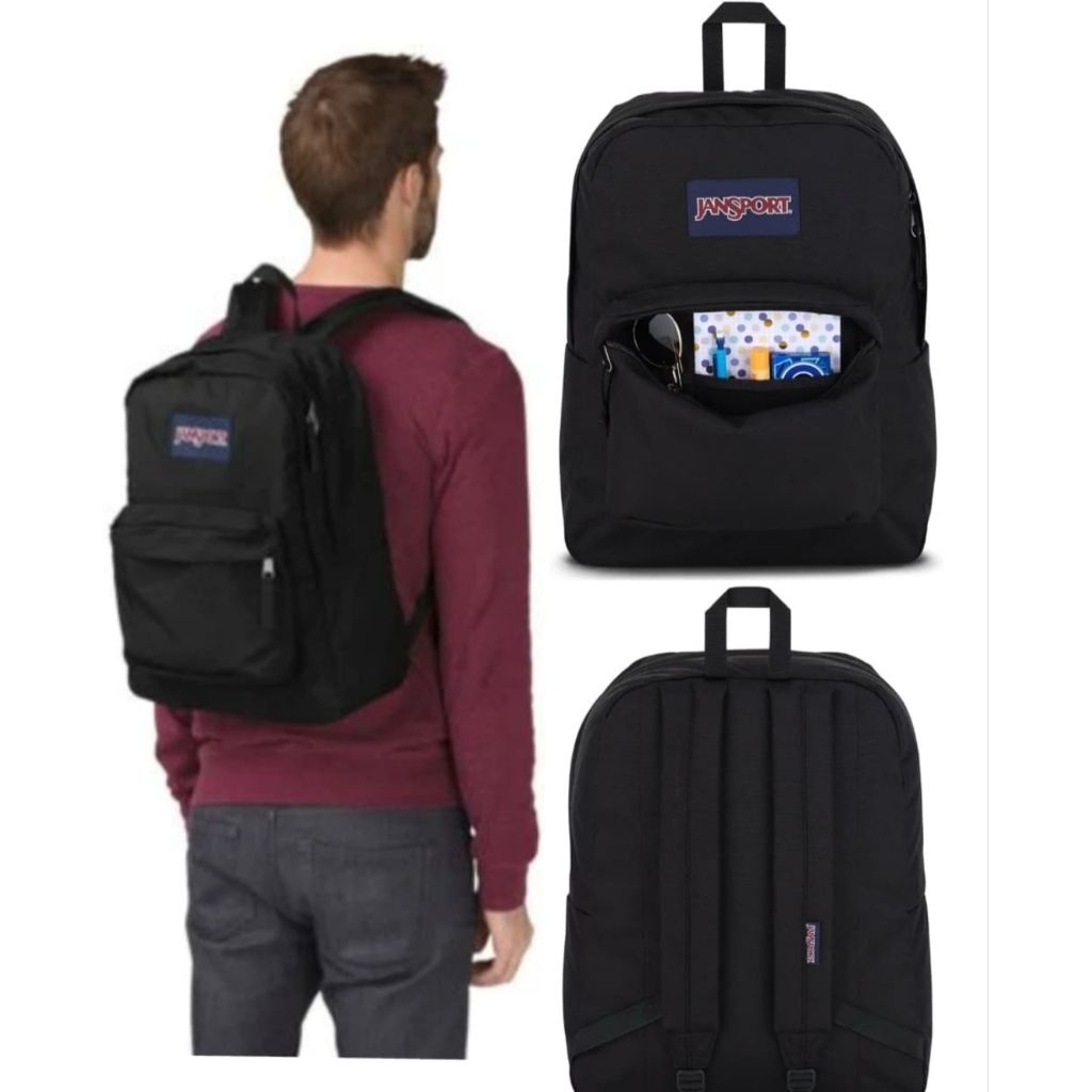 tas ransel sekolah kuliah hitam Jansport new stuff
