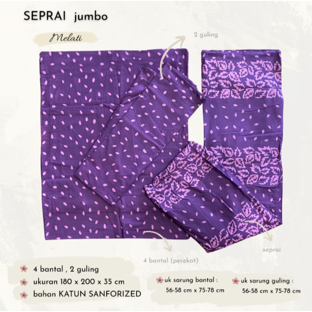seprai jumbo melati putri diana
