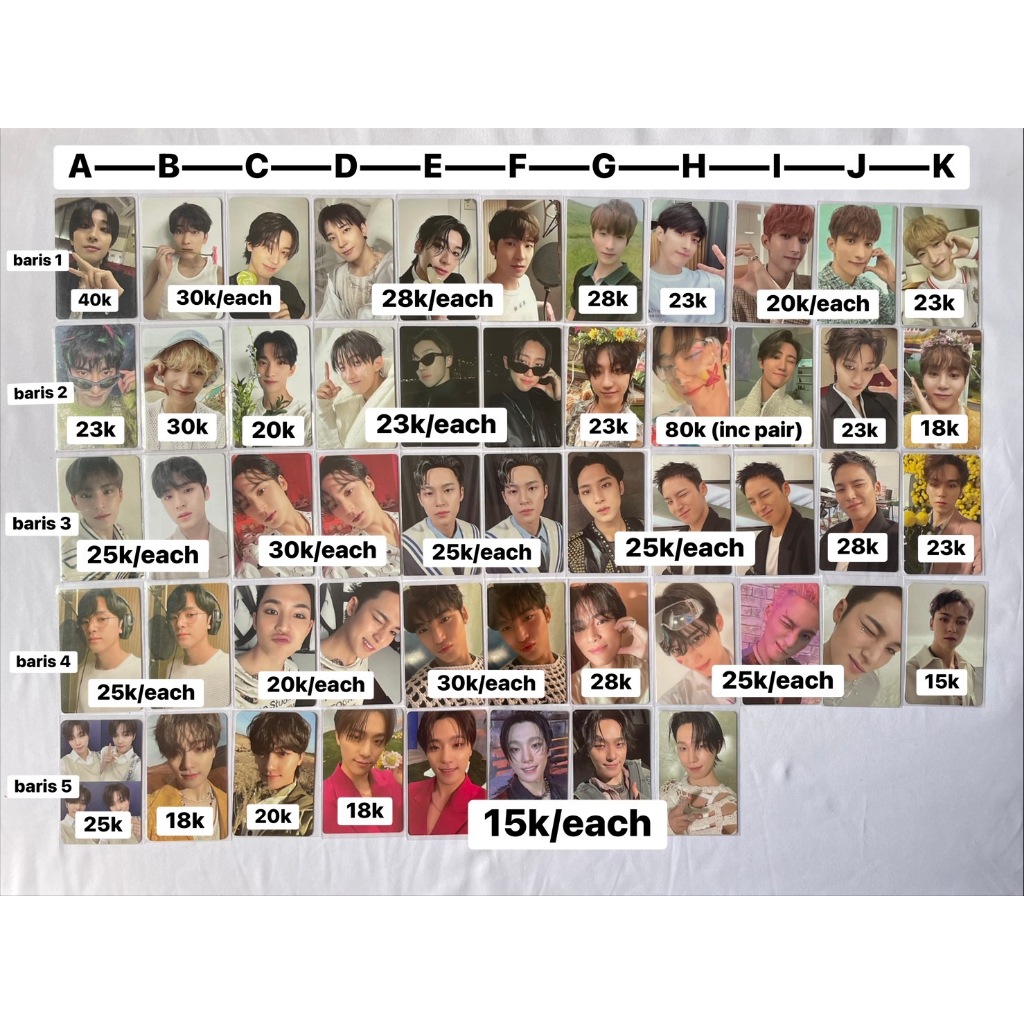 SEVENTEEN PHOTOCARD PC OFFICIAL WONWOO KIM MINGYU  DK DOKYEOM THE 8 MINGHAO SEUNGKWAN DINO CARAT VER