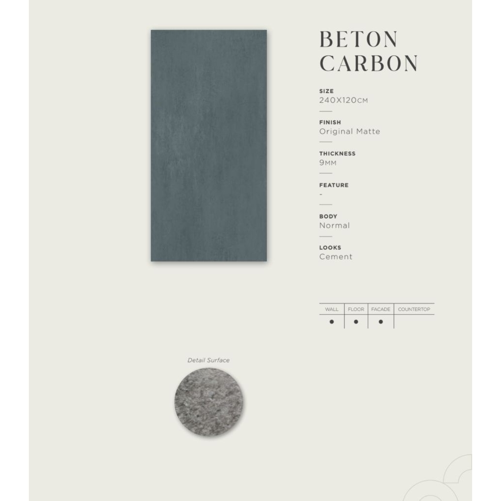 Granit Quadra Beton Carbon 240x120 Cm