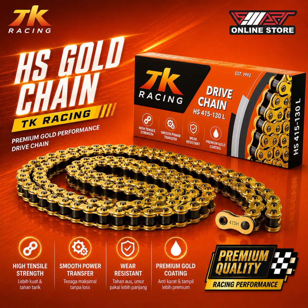 RANTAI TK RACING DKT 415X130 GOLD / BLUE / RED RANTAI TK RACING 415 X 130