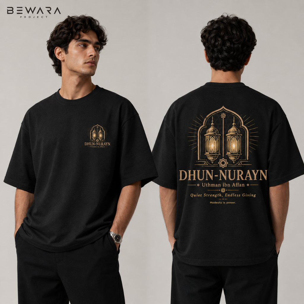 Kaos Oversize Premium Sahabat Nabi - Utsman bin Affan - Baju Mulim - Bewara Project