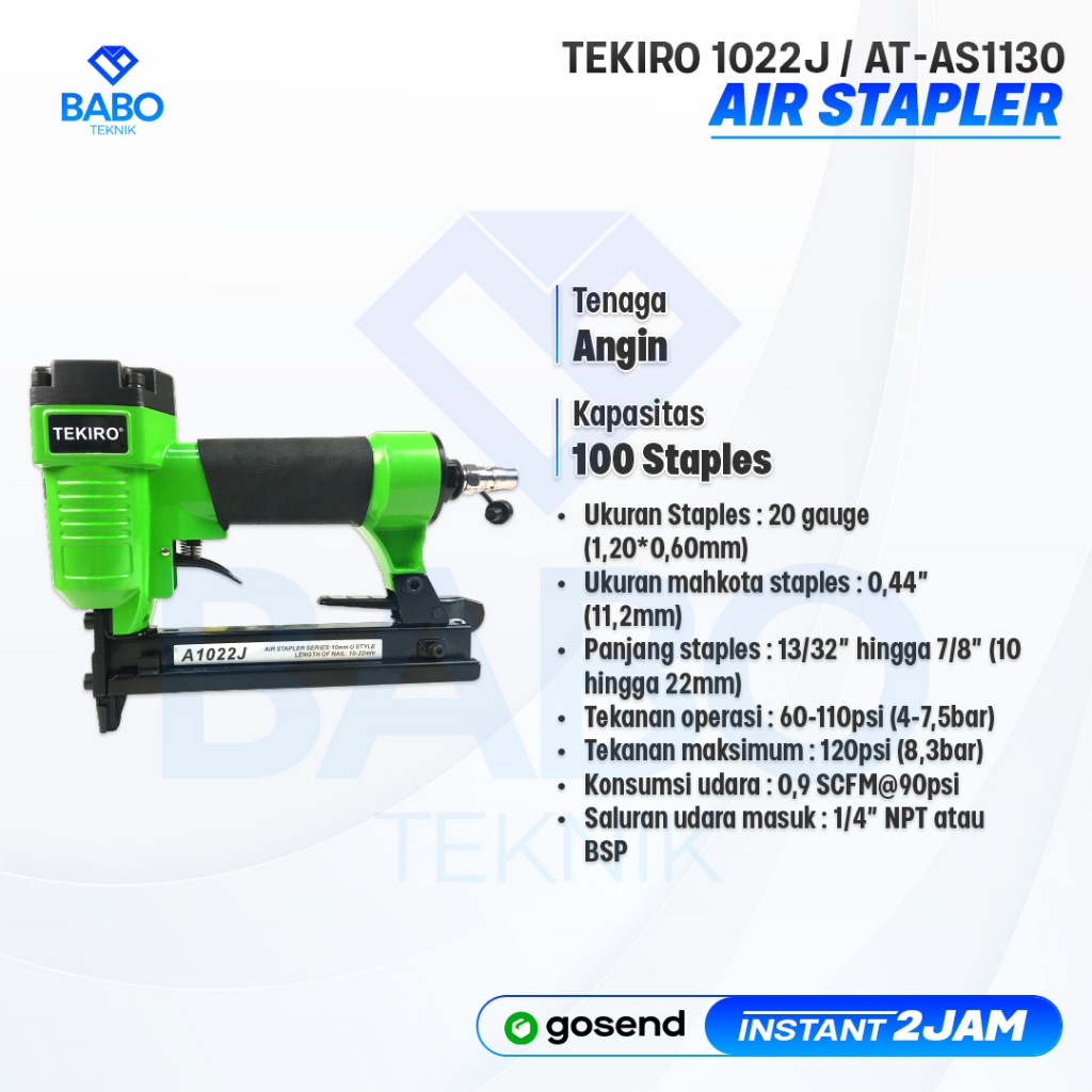 Tekiro Air Nailer Stapler Gun Mesin Staples Angin / Paku Tembak Angin