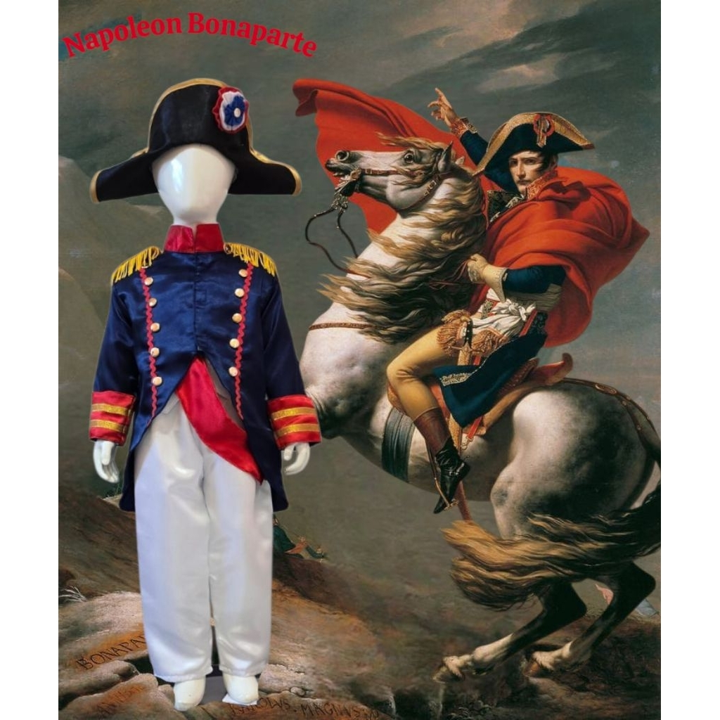 Napoleon Bonaparte Baju Kostum Tokoh Terkenal/Napoleon Bonaparte Historical Costume untuk Boy dan De