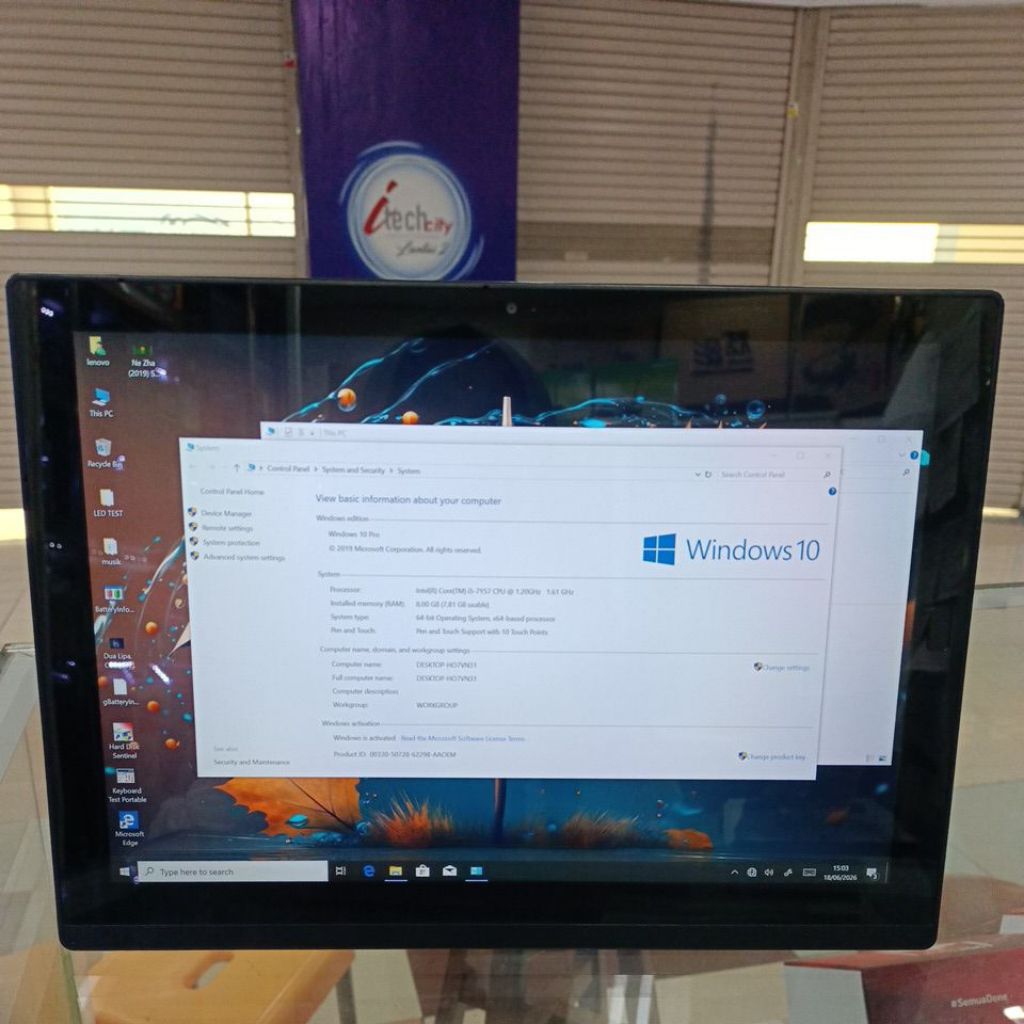 Thinkpad X1 Tablet Core i5 Gen 7 RAM 8GB SSD 128GB 12inc FHD Windows 10