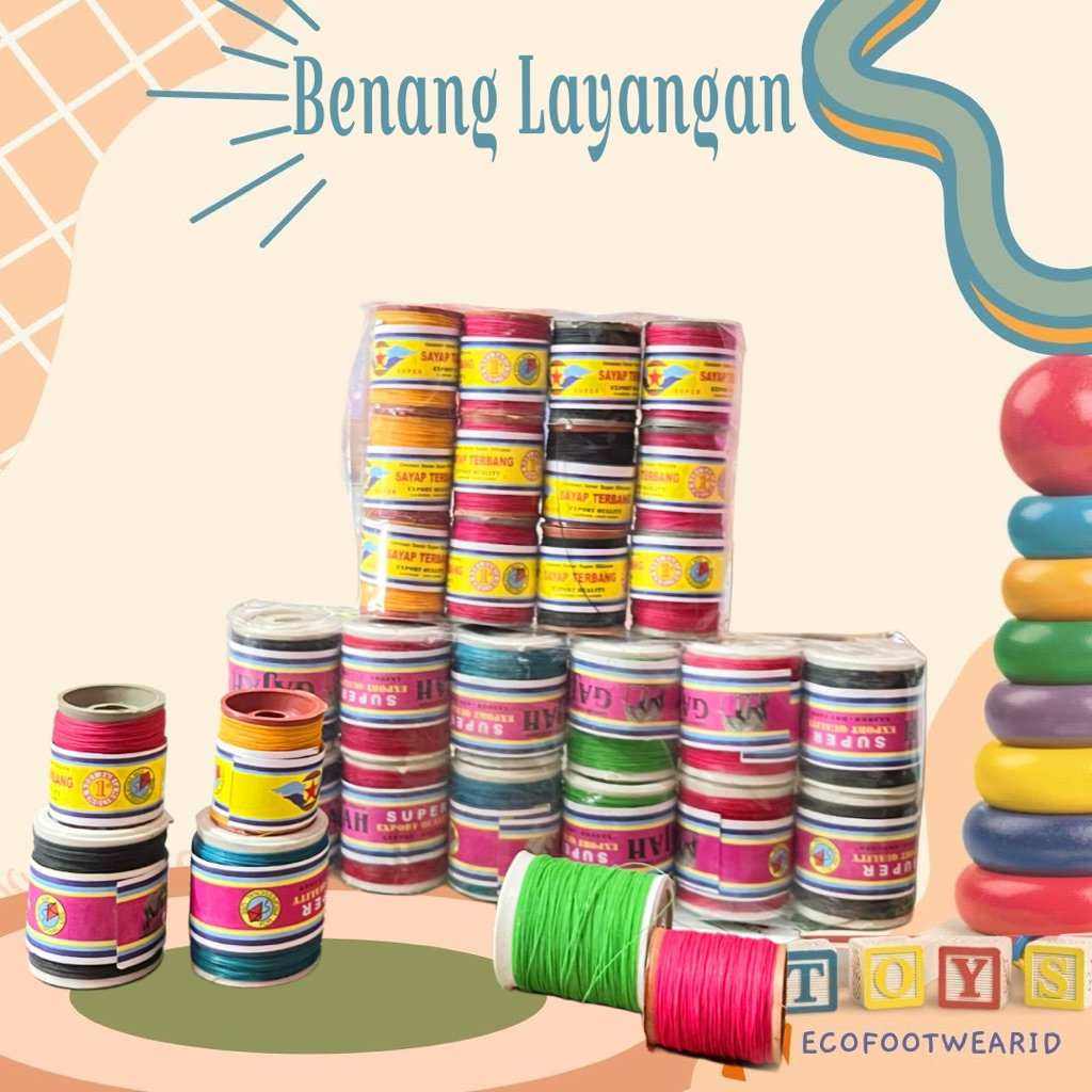 Benang Gelasan Unyil CK dan snap Ck untuk layangan anak dewasa isi 12pcs hobby layang layang anak
