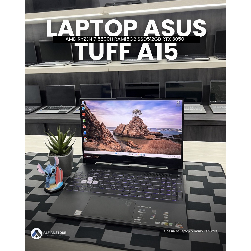 LAPTOP ASUS TUFF A15 AMD RYZEN 7 6800H RAM16GB SSD512GB RTX 3050