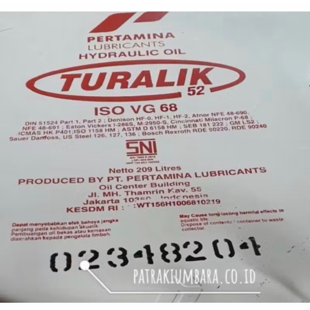 Oli Hidrolik Pertamina Turalik 52