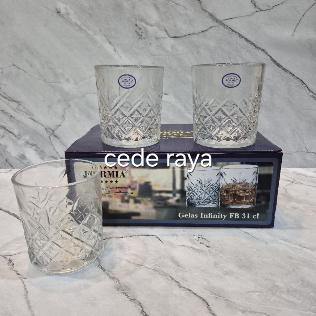 gelas jus kopi kaca old fashioned kristal formia infinity 310 ml