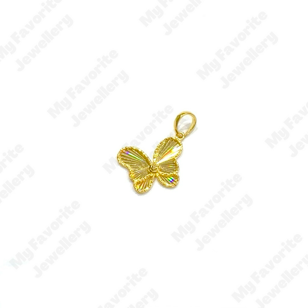 Liontin Mewah Liontin Kupu Kristal Emas Asli Kadar 700 16K