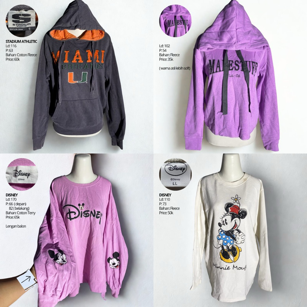 (VOL 1) Preloved Crewneck Oversize/ Preloved Hoodie/ Crewneck Sablon/ Crewneck Oversize/ Hoodie Over