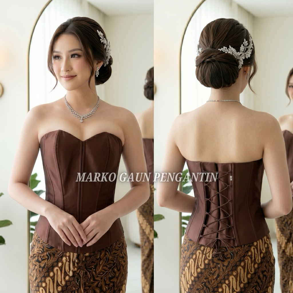 Kamisol kebaya longtorso bustier pengantin premium
