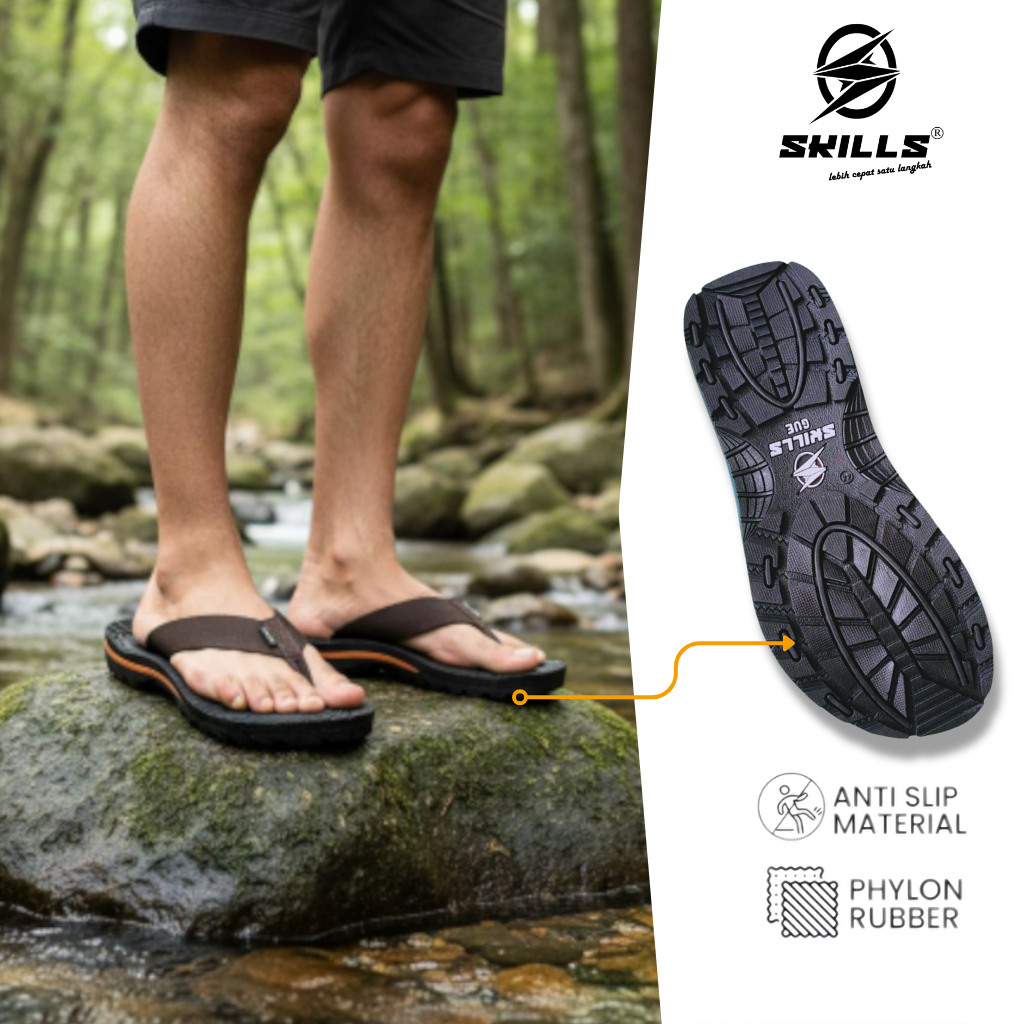 Skills Barqun Sandal Pria Sakti Size 38-44