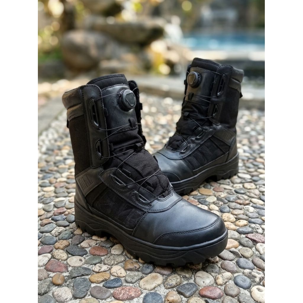 Sepatu PDL Tactical Tali Putar Second Kulit Asli