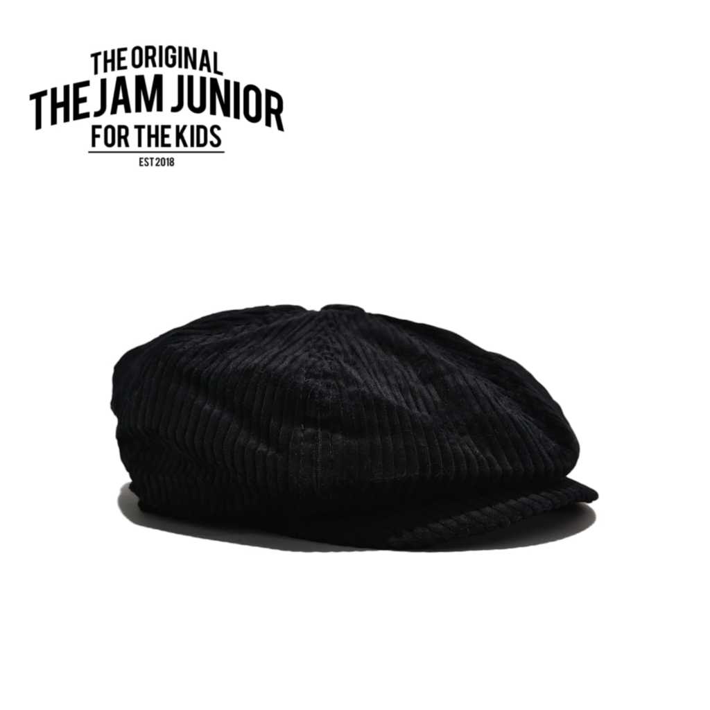 Thejam. Topi anak pria wanita Newsboy cap kids corduroy hitam