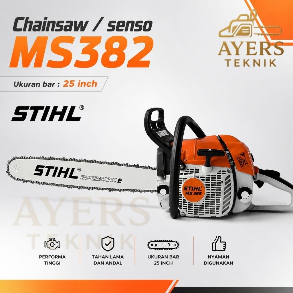 PROMO TERMURAH CHAINSAW / SENSO MS 382 STIHL BAR 25 INCH STIHL NEW ORIGINAL | MESIN GERGAJI KAYU MS3